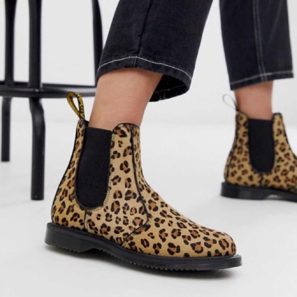 Dr. Martens Hair-On Leopard Print Chelsea Boots - Picture 2 of 6